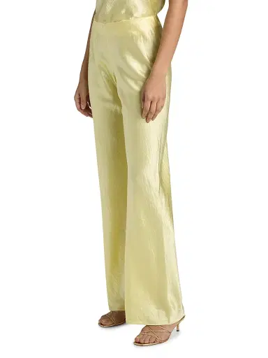 Cami NYC Women's Bristol Crinkle Satin Mid-Rise Pants - Buttercup | Thumbnail 4 Cami NYC Women's Bristol Crinkle Satin Mid-Rise Pants - Buttercup | Thumbnail 4