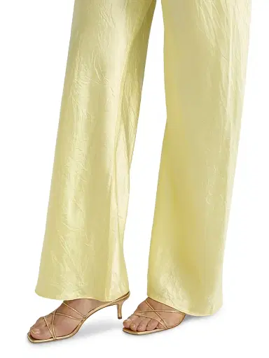 Cami NYC Women's Bristol Crinkle Satin Mid-Rise Pants - Buttercup | Thumbnail 6 Cami NYC Women's Bristol Crinkle Satin Mid-Rise Pants - Buttercup | Thumbnail 6