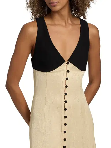 Rosie Assoulin Women's Row, Row, Row Your Buttons Linen-Blend Maxi Dress - Buttercream | Thumbnail 6 Rosie Assoulin Women's Row, Row, Row Your Buttons Linen-Blend Maxi Dress - Buttercream | Thumbnail 6