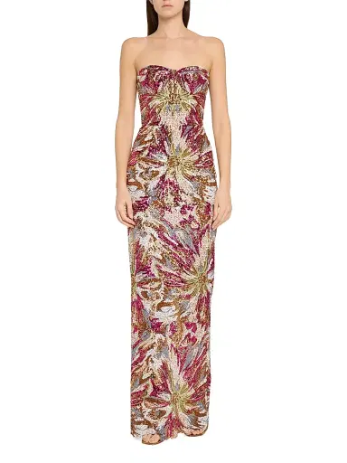 Bronx and Banco Women's Dahlia Floral-Sequined Strapless Gown | Thumbnail 2 Bronx and Banco Women's Dahlia Floral-Sequined Strapless Gown | Thumbnail 2