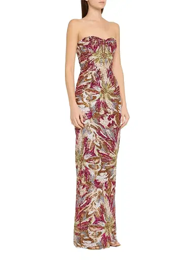 Bronx and Banco Women's Dahlia Floral-Sequined Strapless Gown | Thumbnail 3 Bronx and Banco Women's Dahlia Floral-Sequined Strapless Gown | Thumbnail 3