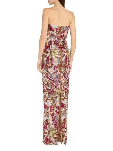 Bronx and Banco Women's Dahlia Floral-Sequined Strapless Gown | Thumbnail 4 Bronx and Banco Women's Dahlia Floral-Sequined Strapless Gown | Thumbnail 4
