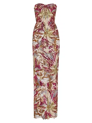 Bronx and Banco Women's Dahlia Floral-Sequined Strapless Gown | Thumbnail 1 Bronx and Banco Women's Dahlia Floral-Sequined Strapless Gown | Thumbnail 1