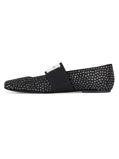 Givenchy Women's Sliced Square Ballerinas in Suede with Strass - Black | Thumbnail 3 Givenchy Women's Sliced Square Ballerinas in Suede with Strass - Black | Thumbnail 3