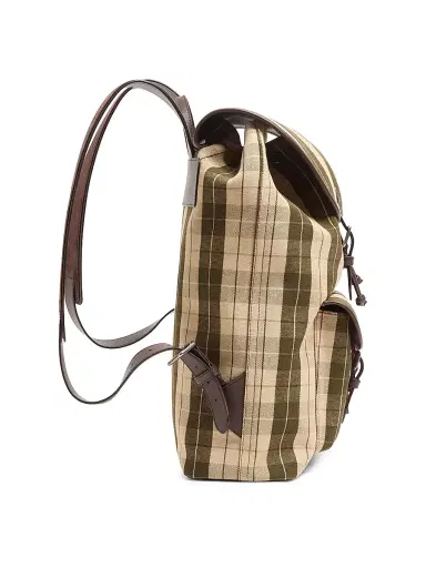 Valentino Garavani Men's Antibes Backpack in Check Fabric - Green Beige | Thumbnail 4 Valentino Garavani Men's Antibes Backpack in Check Fabric - Green Beige | Thumbnail 4