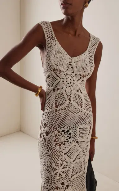Akoia Swim Crochet Asymmetrical Cotton Midi Dress | Thumbnail 3 Akoia Swim Crochet Asymmetrical Cotton Midi Dress | Thumbnail 3