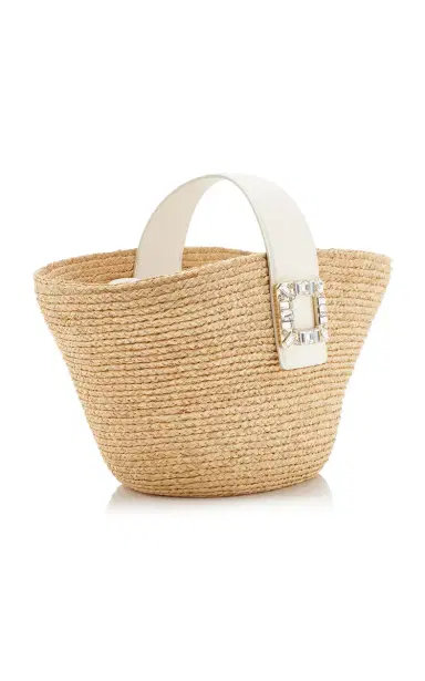 Roger Vivier Viv Skate Raffia Top Handle Bag | Thumbnail 4 Roger Vivier Viv Skate Raffia Top Handle Bag | Thumbnail 4