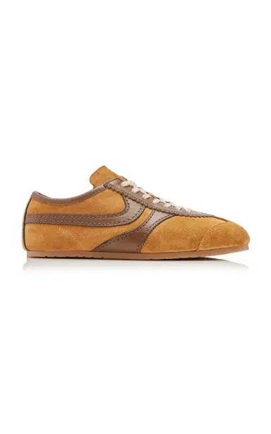 Dries Van Noten Leather-Trimmed Suede Sneakers | Thumbnail 1 Dries Van Noten Leather-Trimmed Suede Sneakers | Thumbnail 1