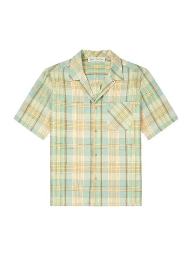 Convertible-Collar Checked Linen Shirt - Men Convertible-Collar Checked Linen Shirt - Men