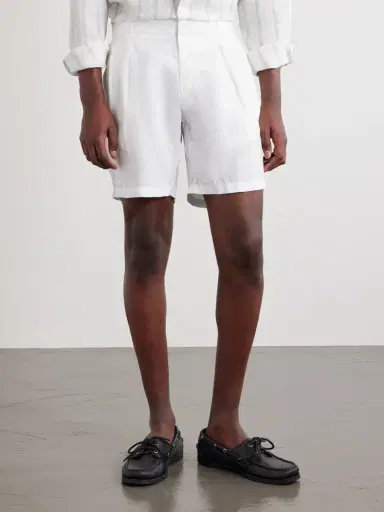 MR P. Straight-Leg Pleated Linen Shorts - Men | Thumbnail 3 MR P. Straight-Leg Pleated Linen Shorts - Men | Thumbnail 3
