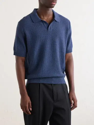 Sunspel Vintage Cotton-Mesh Polo Shirt - Men | Thumbnail 3 Sunspel Vintage Cotton-Mesh Polo Shirt - Men | Thumbnail 3