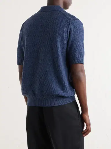 Sunspel Vintage Cotton-Mesh Polo Shirt - Men | Thumbnail 4 Sunspel Vintage Cotton-Mesh Polo Shirt - Men | Thumbnail 4