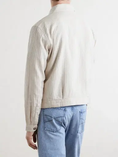 Oliver Spencer Witley Striped Cotton and Linen-Blend Jacket - Men | Thumbnail 4 Oliver Spencer Witley Striped Cotton and Linen-Blend Jacket - Men | Thumbnail 4