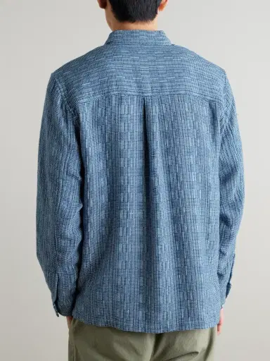Folk Patch Basketweave Cotton Overshirt - Men | Thumbnail 4 Folk Patch Basketweave Cotton Overshirt - Men | Thumbnail 4