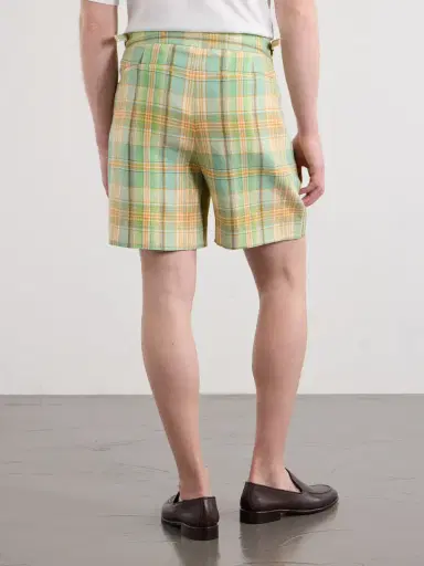 God’s True Cashmere Straight-Leg Checked Linen Shorts - Men | Thumbnail 4 God’s True Cashmere Straight-Leg Checked Linen Shorts - Men | Thumbnail 4