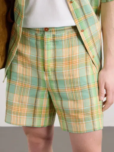 God’s True Cashmere Straight-Leg Checked Linen Shorts - Men | Thumbnail 5 God’s True Cashmere Straight-Leg Checked Linen Shorts - Men | Thumbnail 5