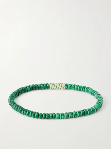 LUIS MORAIS 14-Karat Gold Malachite Beaded Bracelet - Men | Thumbnail 3 LUIS MORAIS 14-Karat Gold Malachite Beaded Bracelet - Men | Thumbnail 3