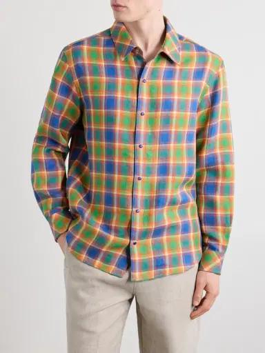God’s True Cashmere Checked Linen Shirt - Men | Thumbnail 3 God’s True Cashmere Checked Linen Shirt - Men | Thumbnail 3
