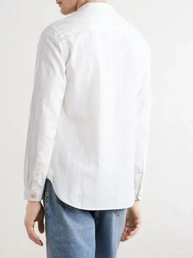Oliver Spencer Grandad-Collar Striped Cotton Shirt - Men | Thumbnail 4 Oliver Spencer Grandad-Collar Striped Cotton Shirt - Men | Thumbnail 4