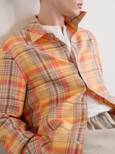God’s True Cashmere Twilight Checked Linen Shirt - Men | Thumbnail 5 God’s True Cashmere Twilight Checked Linen Shirt - Men | Thumbnail 5