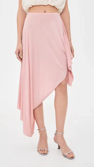 Maison Margiela Asymmetrical Blush Midi Skirt Blush | Thumbnail 2 Maison Margiela Asymmetrical Blush Midi Skirt Blush | Thumbnail 2
