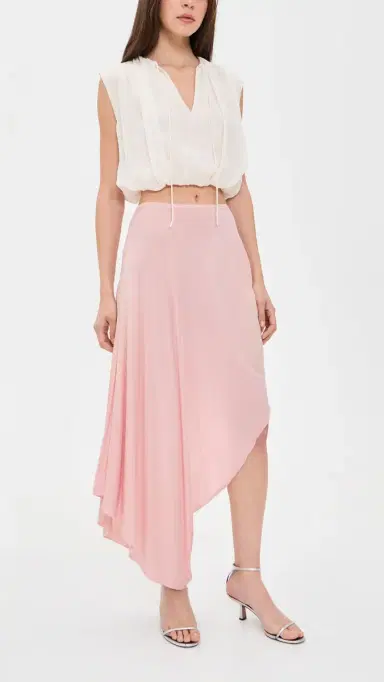 Maison Margiela Asymmetrical Blush Midi Skirt Blush | Thumbnail 5 Maison Margiela Asymmetrical Blush Midi Skirt Blush | Thumbnail 5