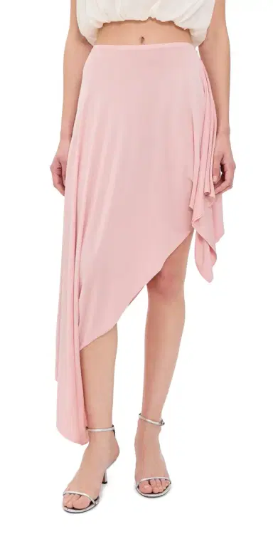 Maison Margiela Asymmetrical Blush Midi Skirt Blush | Thumbnail 1 Maison Margiela Asymmetrical Blush Midi Skirt Blush | Thumbnail 1