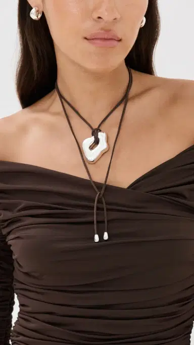 éliou Eloise Wrap Necklace Silver One Size | Thumbnail 3 éliou Eloise Wrap Necklace Silver One Size | Thumbnail 3