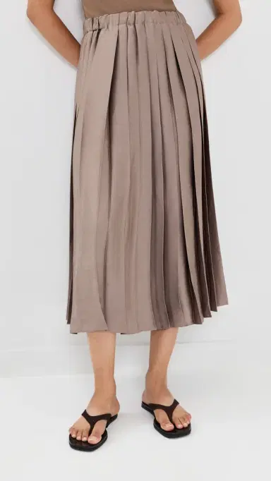 Tibi Feather Weight Pleated Pull On kirt Dark tone | Thumbnail 2 Tibi Feather Weight Pleated Pull On kirt Dark tone | Thumbnail 2