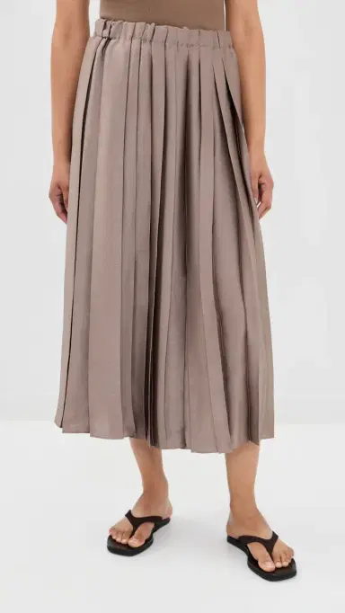 Tibi Feather Weight Pleated Pull On kirt Dark tone | Thumbnail 6 Tibi Feather Weight Pleated Pull On kirt Dark tone | Thumbnail 6