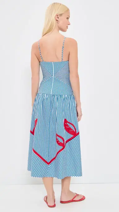 FARM Rio ky tripes Blue Sleeveless Midi Dress ky tripes Blue | Thumbnail 3 FARM Rio ky tripes Blue Sleeveless Midi Dress ky tripes Blue | Thumbnail 3