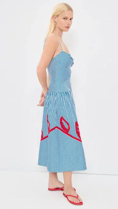 FARM Rio ky tripes Blue Sleeveless Midi Dress ky tripes Blue | Thumbnail 4 FARM Rio ky tripes Blue Sleeveless Midi Dress ky tripes Blue | Thumbnail 4