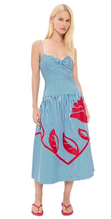 FARM Rio ky tripes Blue Sleeveless Midi Dress ky tripes Blue | Thumbnail 1 FARM Rio ky tripes Blue Sleeveless Midi Dress ky tripes Blue | Thumbnail 1