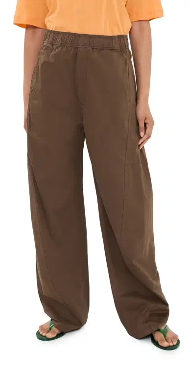 Tibi Garment Dyed Silky Cotton Winslow Pull On Pants Brown | Thumbnail 1 Tibi Garment Dyed Silky Cotton Winslow Pull On Pants Brown | Thumbnail 1