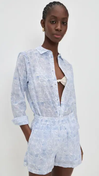 Marea Favorite eashell Coverup Shirt Blue eashell | Thumbnail 2 Marea Favorite eashell Coverup Shirt Blue eashell | Thumbnail 2