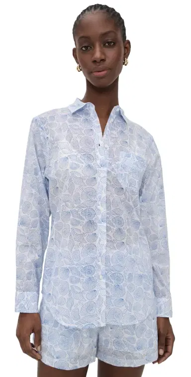 Marea Favorite eashell Coverup Shirt Blue eashell | Thumbnail 1 Marea Favorite eashell Coverup Shirt Blue eashell | Thumbnail 1