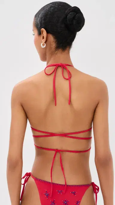 Staud Lido Triangle Bikini Top Painted Foulard | Thumbnail 3 Staud Lido Triangle Bikini Top Painted Foulard | Thumbnail 3