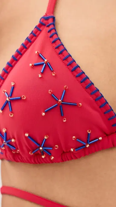 Staud Lido Triangle Bikini Top Painted Foulard | Thumbnail 6 Staud Lido Triangle Bikini Top Painted Foulard | Thumbnail 6