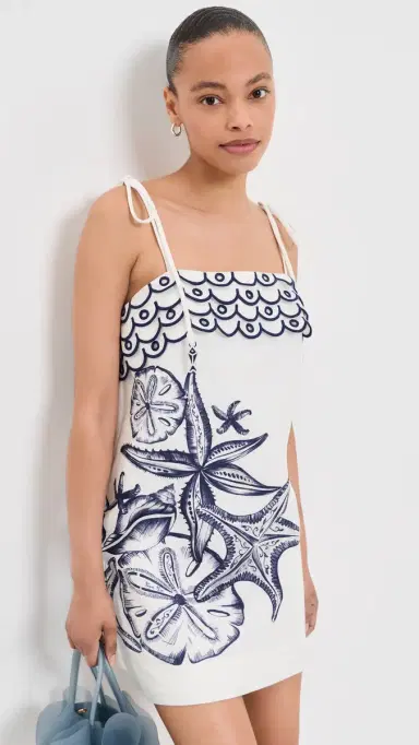 Farm Rio Coast tars Linen Mini Dress Coast tars Off-White | Thumbnail 2 Farm Rio Coast tars Linen Mini Dress Coast tars Off-White | Thumbnail 2