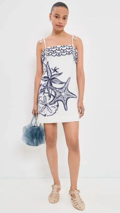 Farm Rio Coast tars Linen Mini Dress Coast tars Off-White | Thumbnail 5 Farm Rio Coast tars Linen Mini Dress Coast tars Off-White | Thumbnail 5