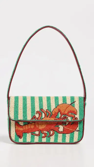 Staud Tommy Beaded Shoulder Bag Summer Lobster | Thumbnail 2 Staud Tommy Beaded Shoulder Bag Summer Lobster | Thumbnail 2