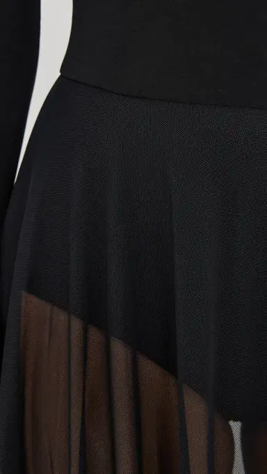 Norma Kamali Long Sleeve Turtleneck Flared Gown Black | Thumbnail 6 Norma Kamali Long Sleeve Turtleneck Flared Gown Black | Thumbnail 6