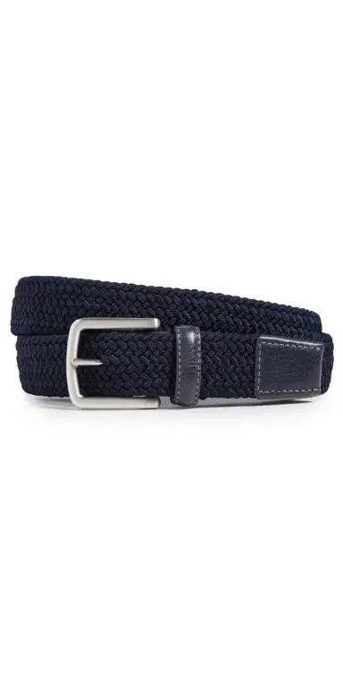 Faherty Stretch Woven Belt Navy S | Thumbnail 1 Faherty Stretch Woven Belt Navy S | Thumbnail 1