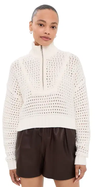 STAUD Cropped Hampton Sweater | Thumbnail 1 STAUD Cropped Hampton Sweater | Thumbnail 1