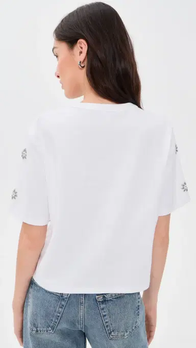 Veronica Beard Jean Embellished Sebastian Tee White S | Thumbnail 3 Veronica Beard Jean Embellished Sebastian Tee White S | Thumbnail 3