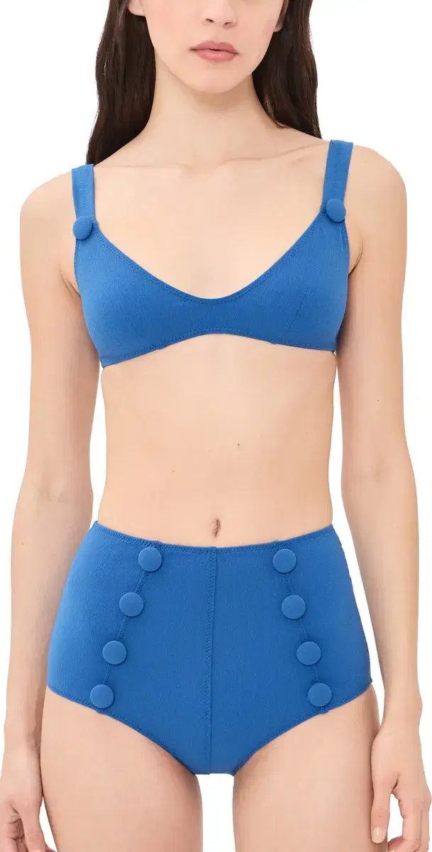 agdalena High Waist Bikini Set Cobalt Blue Crepe agdalena High Waist Bikini Set Cobalt Blue Crepe