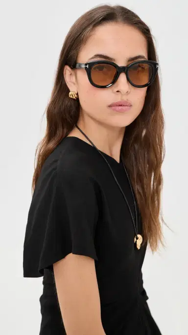 Tom Ford Nika-02 Sunglasses Shiny Black One Size | Thumbnail 3 Tom Ford Nika-02 Sunglasses Shiny Black One Size | Thumbnail 3