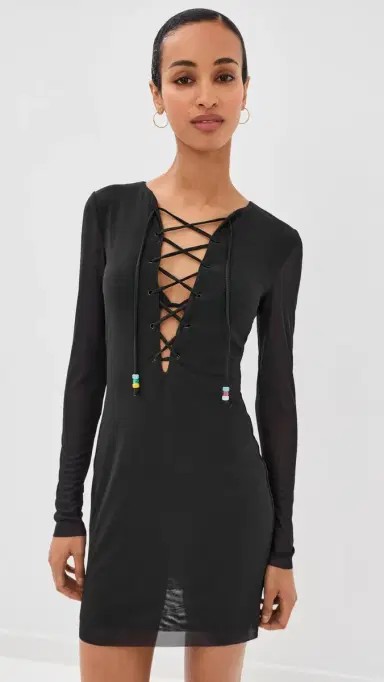 Staud Reve Coverup Mini Dress Black | Thumbnail 2 Staud Reve Coverup Mini Dress Black | Thumbnail 2