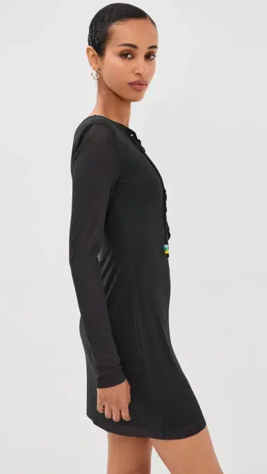 Staud Reve Coverup Mini Dress Black | Thumbnail 4 Staud Reve Coverup Mini Dress Black | Thumbnail 4