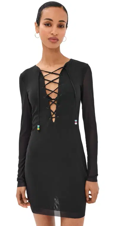 Staud Reve Coverup Mini Dress Black | Thumbnail 1 Staud Reve Coverup Mini Dress Black | Thumbnail 1